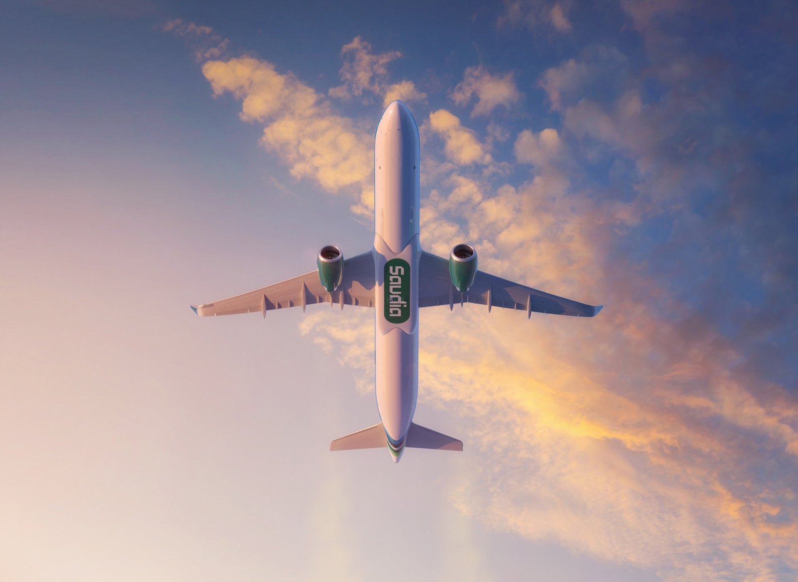 Saudia A321neo New Livery Rebrand Renders by Neutral Digital