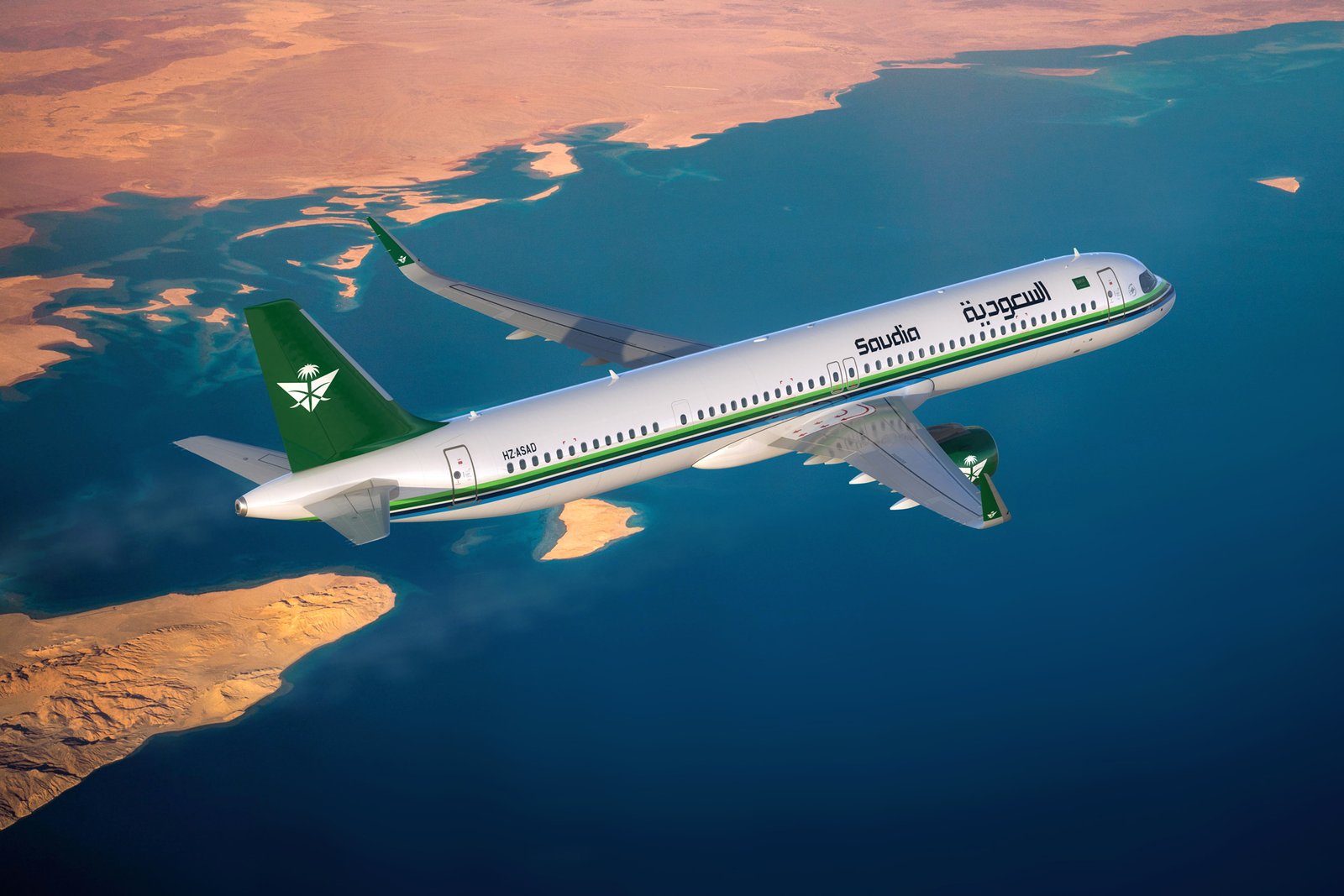 Saudia A321neo New Livery Rebrand Renders by Neutral Digital