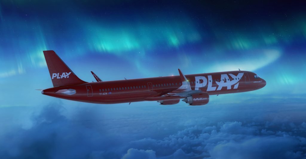 CGI magic moments. Play Airlines flying amongst the Northern Lights, created with CGI. Brand imagery for airlines.