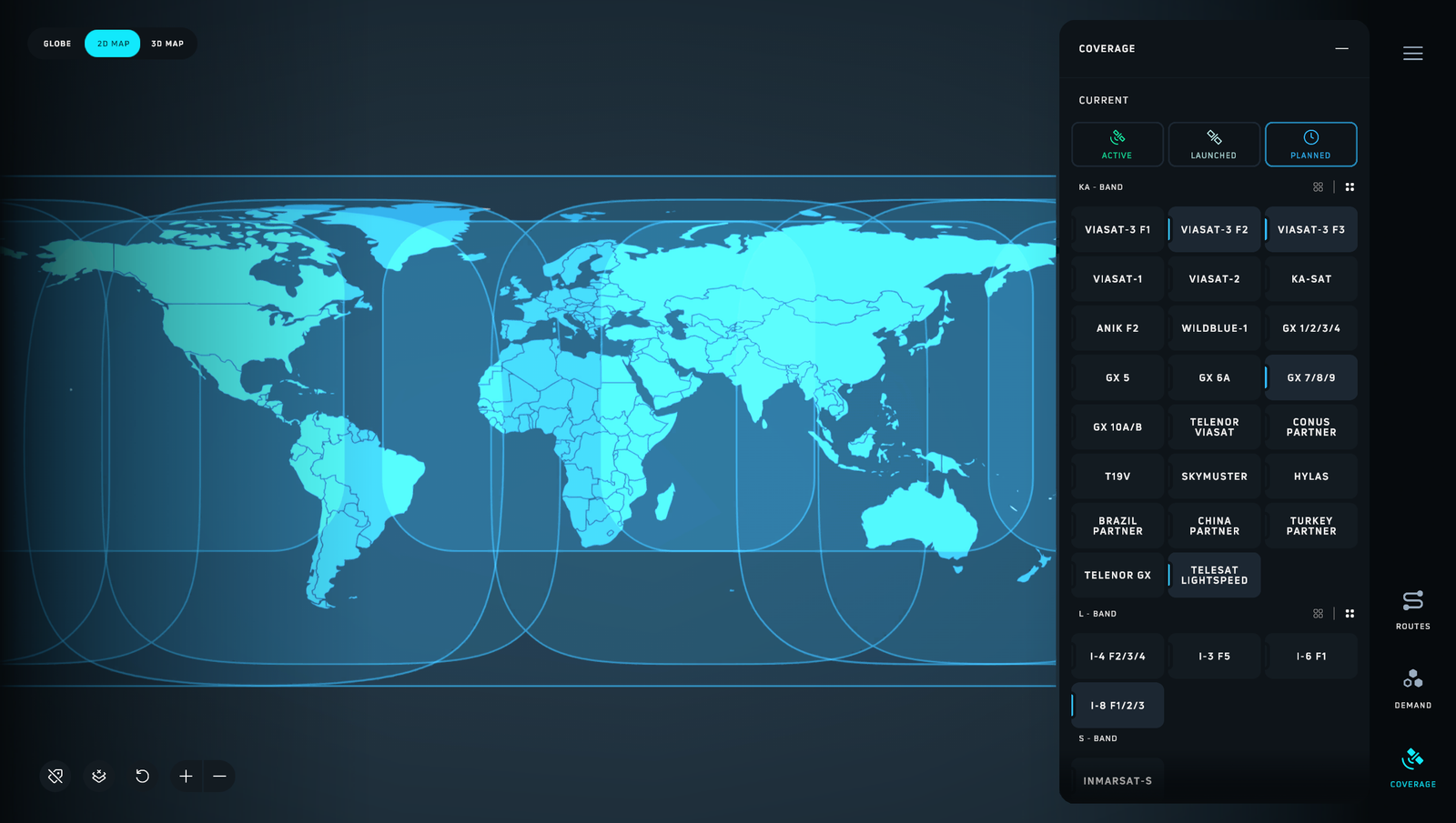 Viasat Capacity Unleashed – Coverage 2D UI